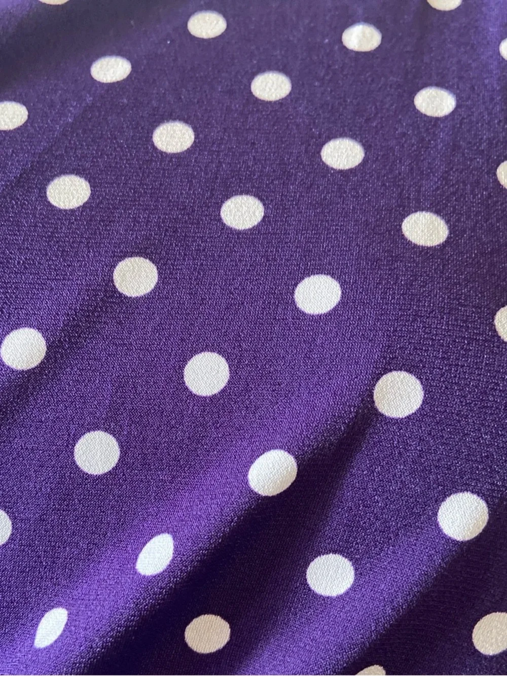 Connected Apparel~Polka Dot~Wrap Dress~Sunburst Side Pleats~1/2 Sleeve~Size 16